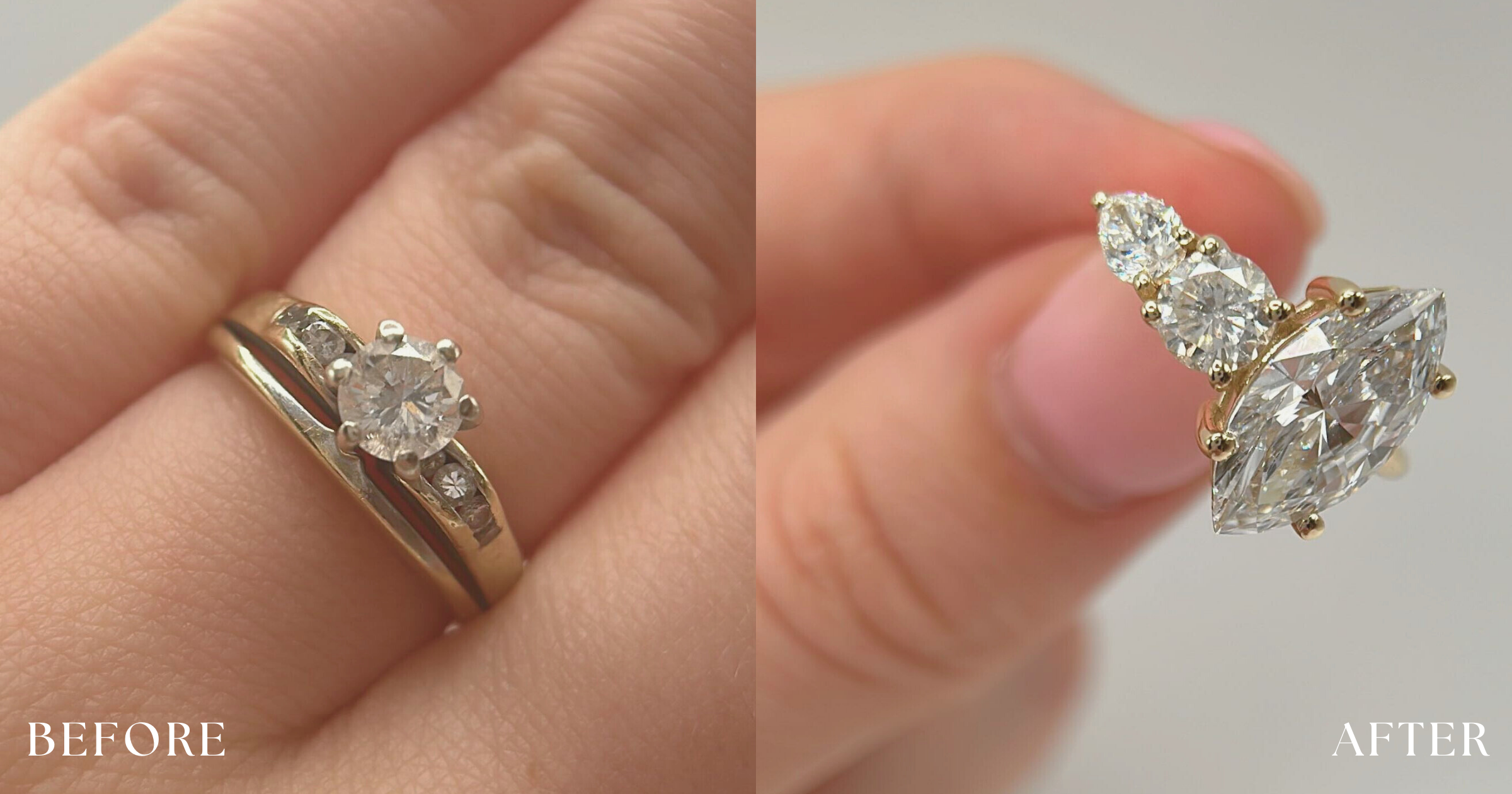 5 Stunning Before and After Engagement Ring Resets